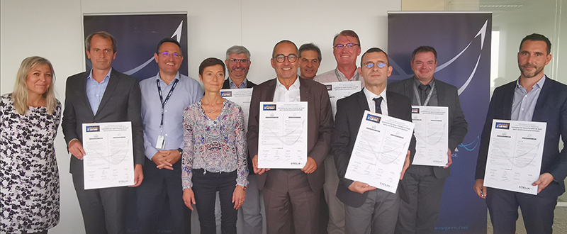 Charte Sécurité, signée par STELIA Aerospace et sept partenaires Entreprises de Travail Temporaire